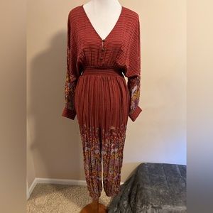 Anthropologie new with tags rust colored jumpsuit